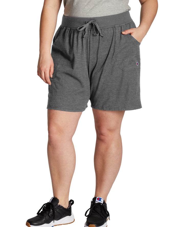 Champion Womens Shorts NZ - Plus Classic Jersey 7.5 Grey ( 6473-SGIJH )